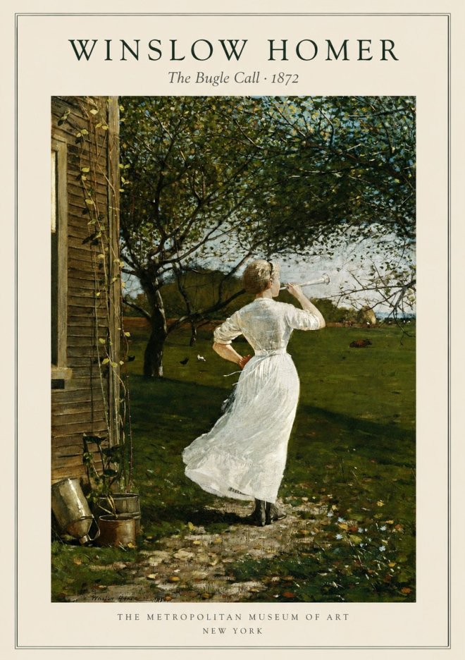 Winslow Homer The Bugle Call No1 - Affiche