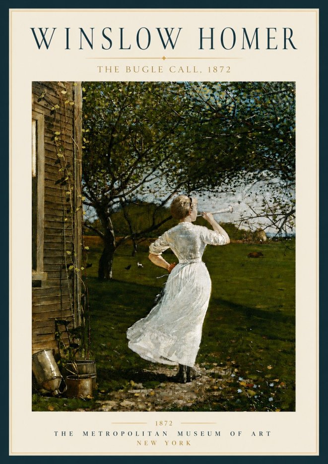 Winslow Homer The Bugle Call No6 - Affiche