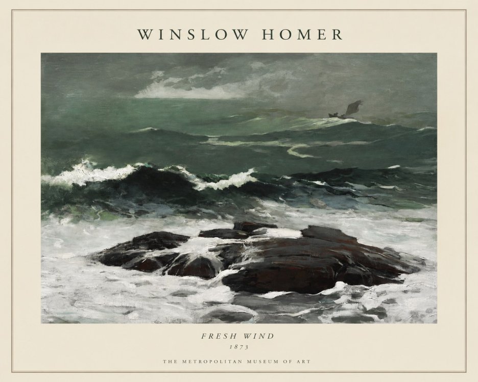 Winslow Homer Fresh Wind No1 - Affiche
