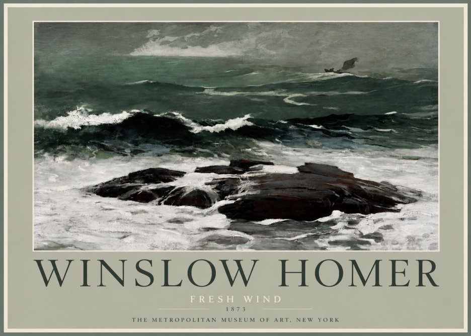 Winslow Homer Fresh Wind No2 - Affiche
