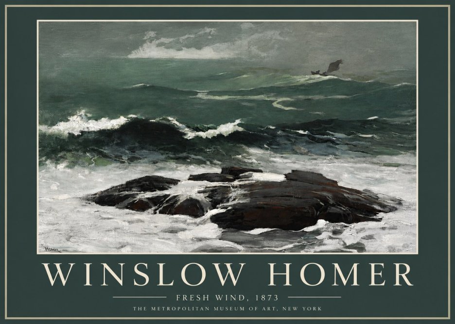 Winslow Homer Fresh Wind No4 - Affiche