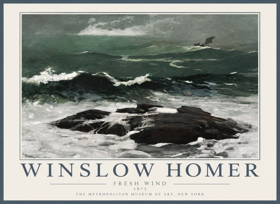 Winslow Homer Fresh Wind No5 - Affiche