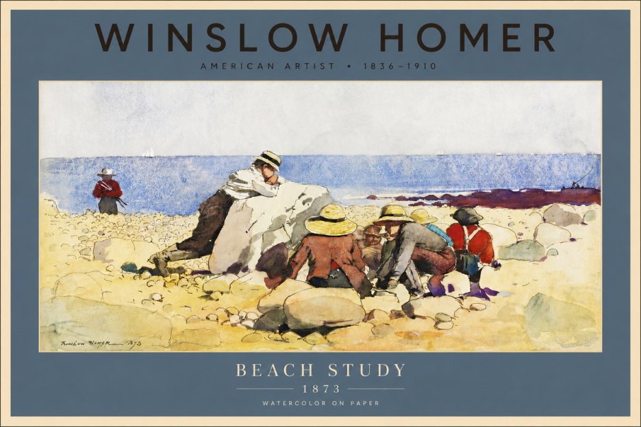 Winslow Homer Beach Study No2 - Affiche