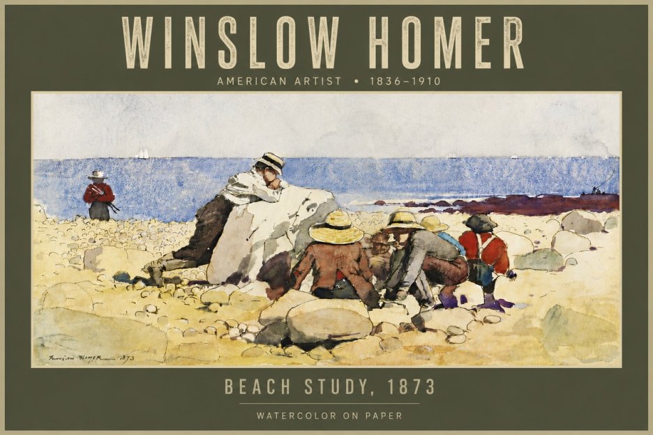 Winslow Homer Beach Study No5 - Affiche