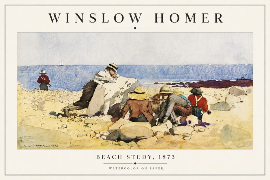 Winslow Homer Beach Study No6 - Affiche