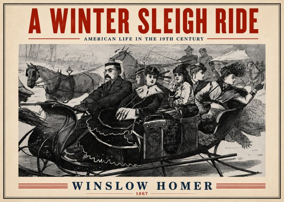 Winslow Homer A Winter Sleigh Ride - American Life in the 19Th Century No4 - Affiche