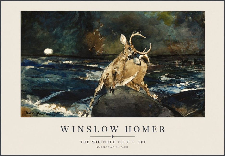 Winslow Homer The Wounded Deer No1 - Affiche