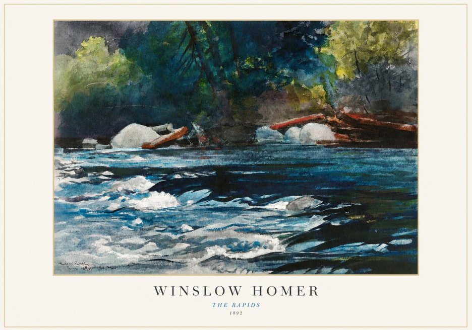 Winslow Homer The Rapids No1 - Affiche