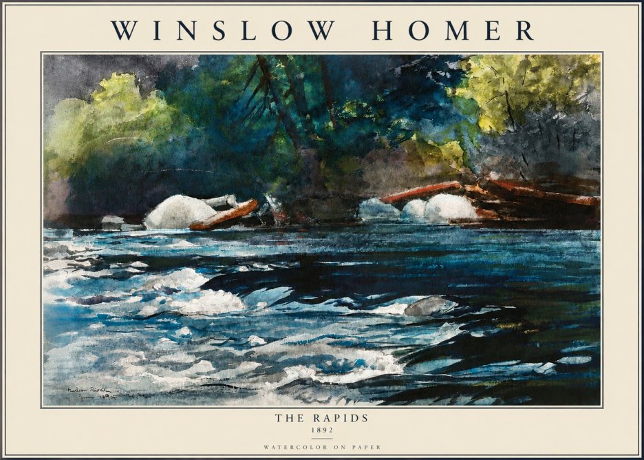 Winslow Homer The Rapids No3 - Affiche