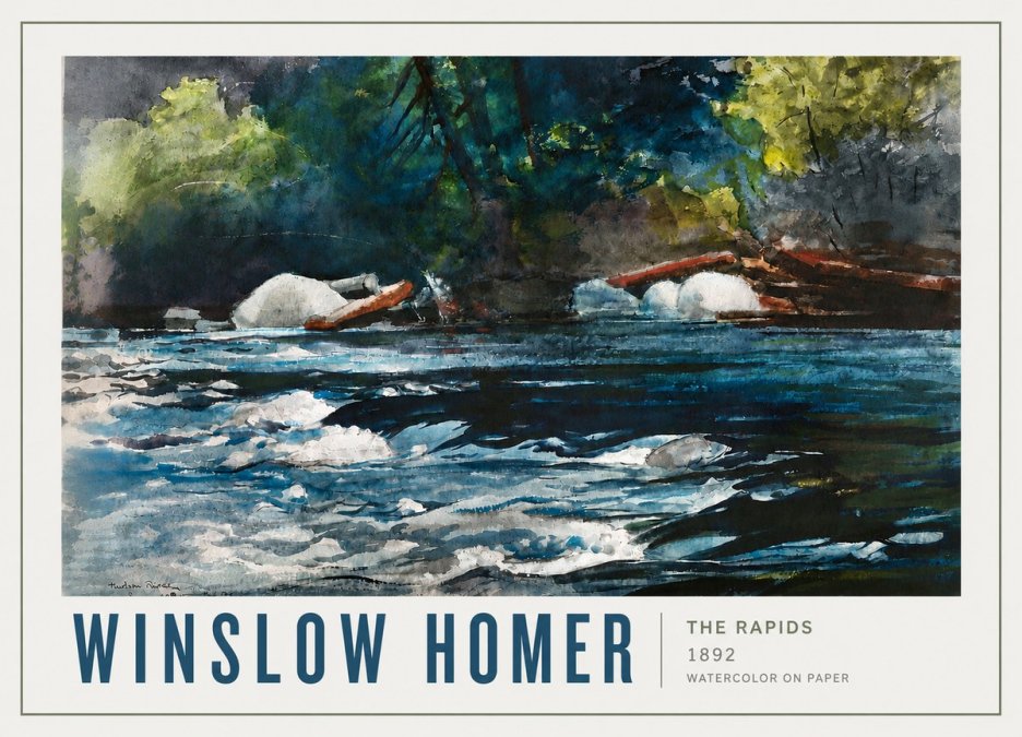 Winslow Homer The Rapids No4 - Affiche