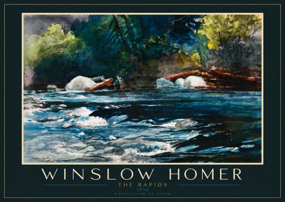Winslow Homer The Rapids No5 - Affiche
