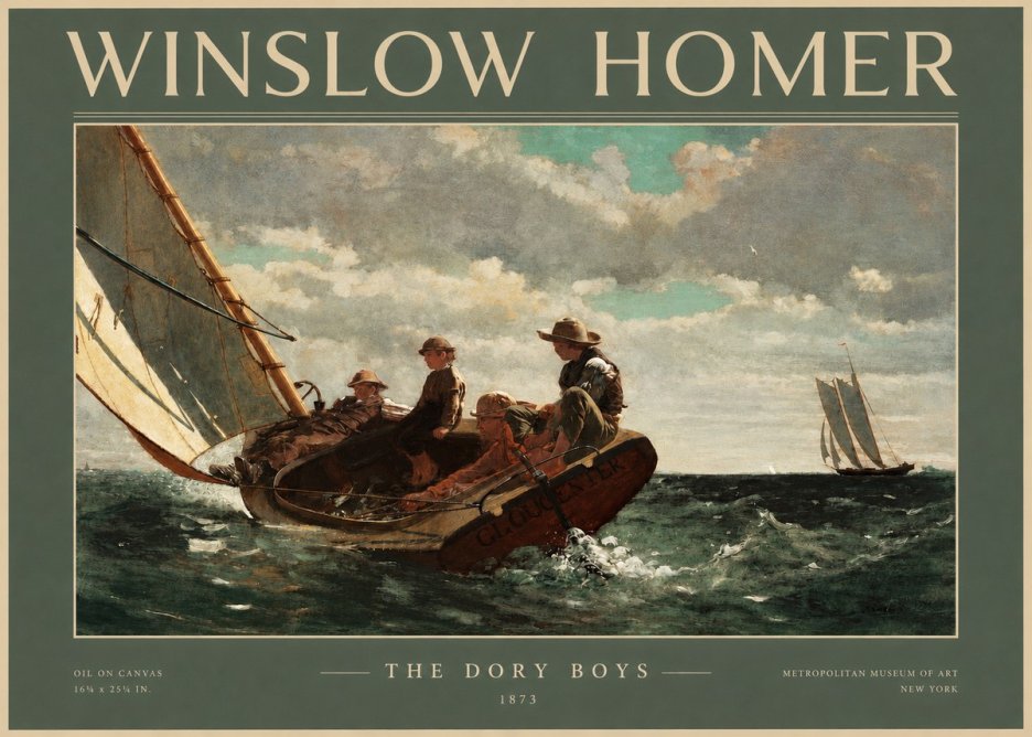 Winslow Homer The Dory Boys No2 - Affiche
