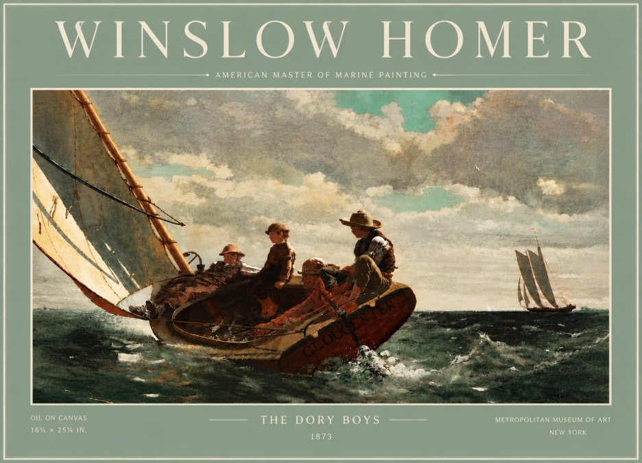 Winslow Homer The Dory Boys No6 - Affiche