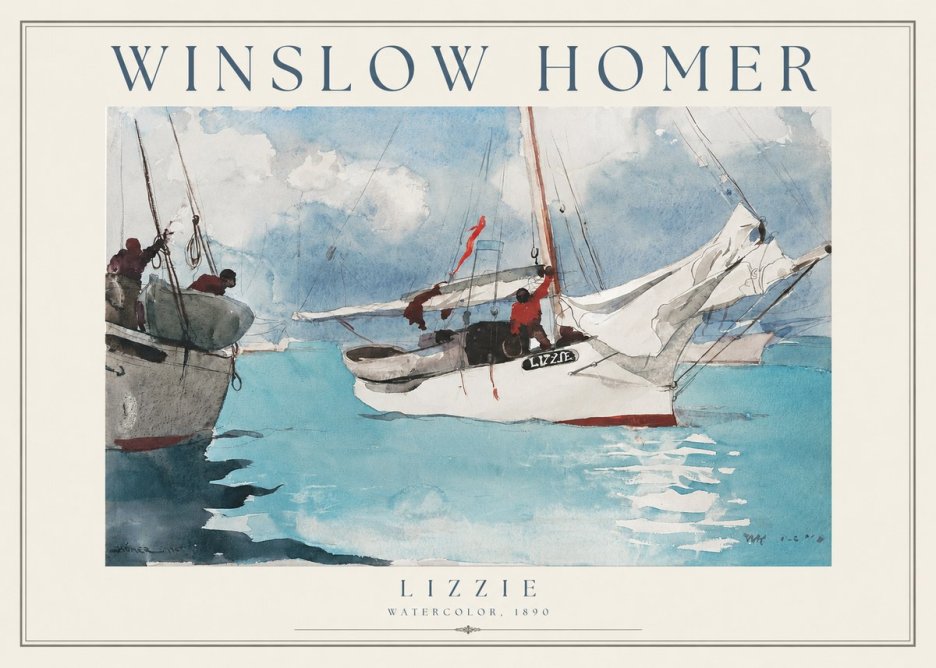 Winslow Homer Lizzie No1 - Affiche