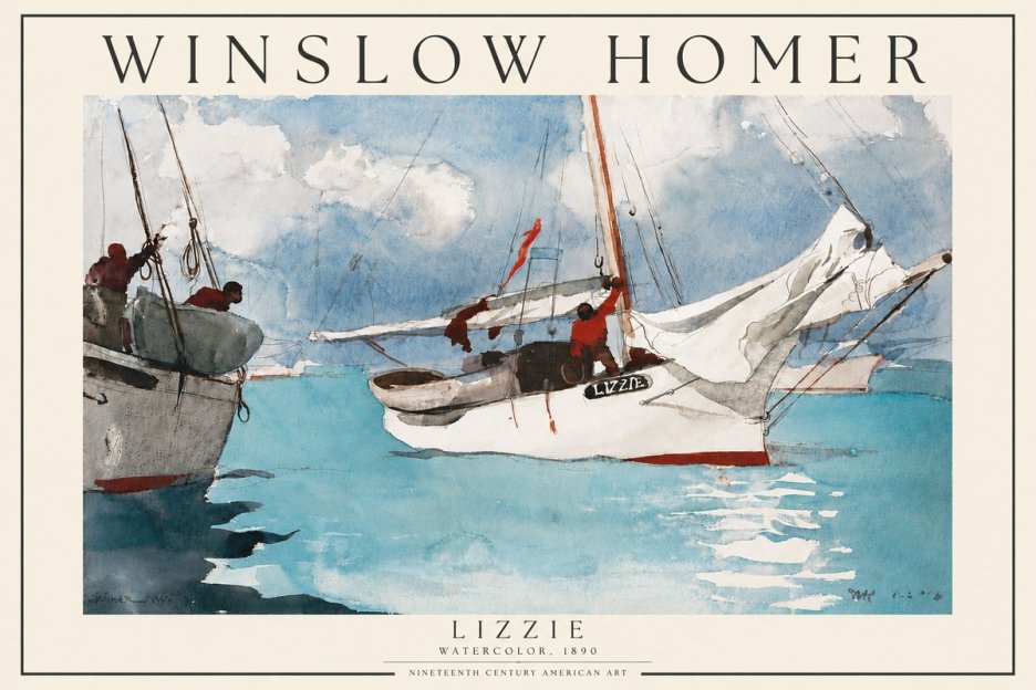 Winslow Homer Lizzie No3 - Affiche