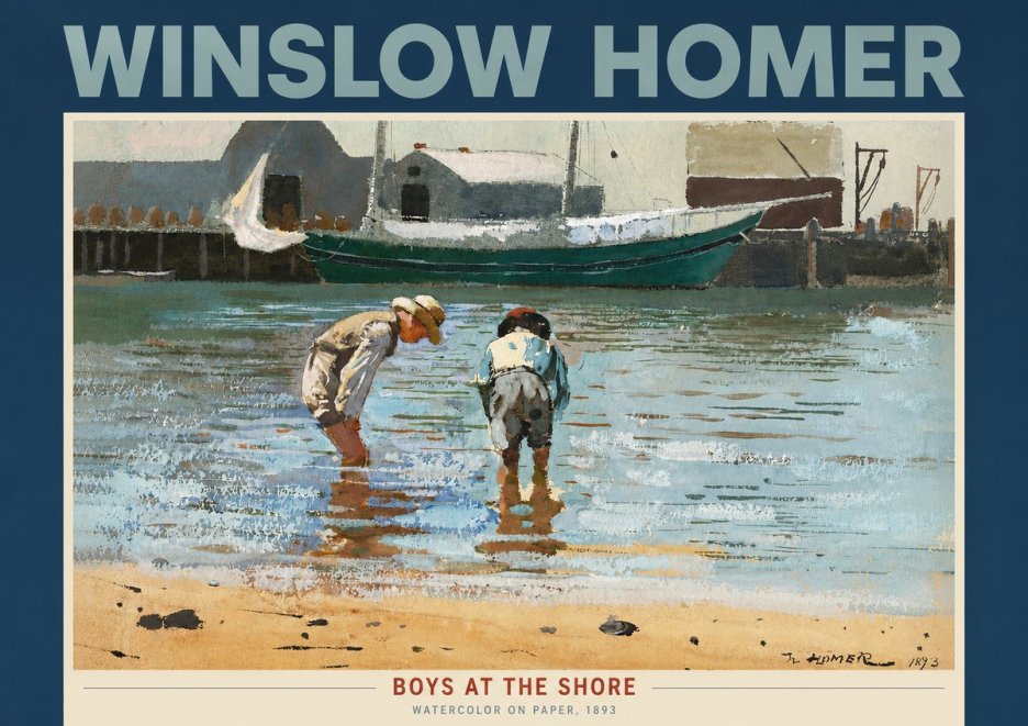 Winslow Homer Boys at the Shore No2 - Affiche
