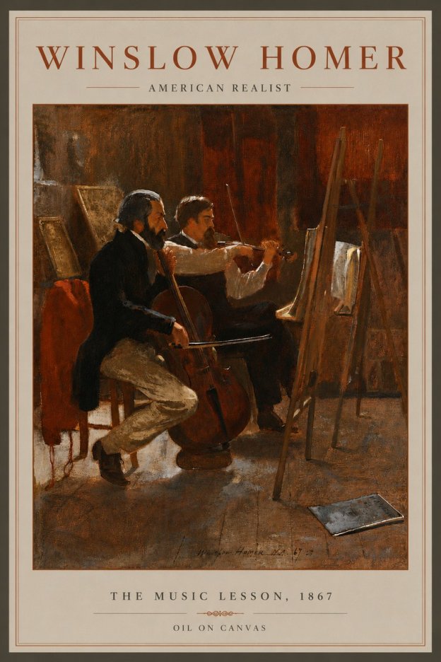 Winslow Homer The Music Lesson, 1867 No6 - Affiche