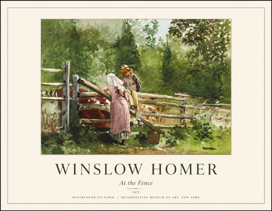 Winslow Homer At the Fence No1 - Affiche