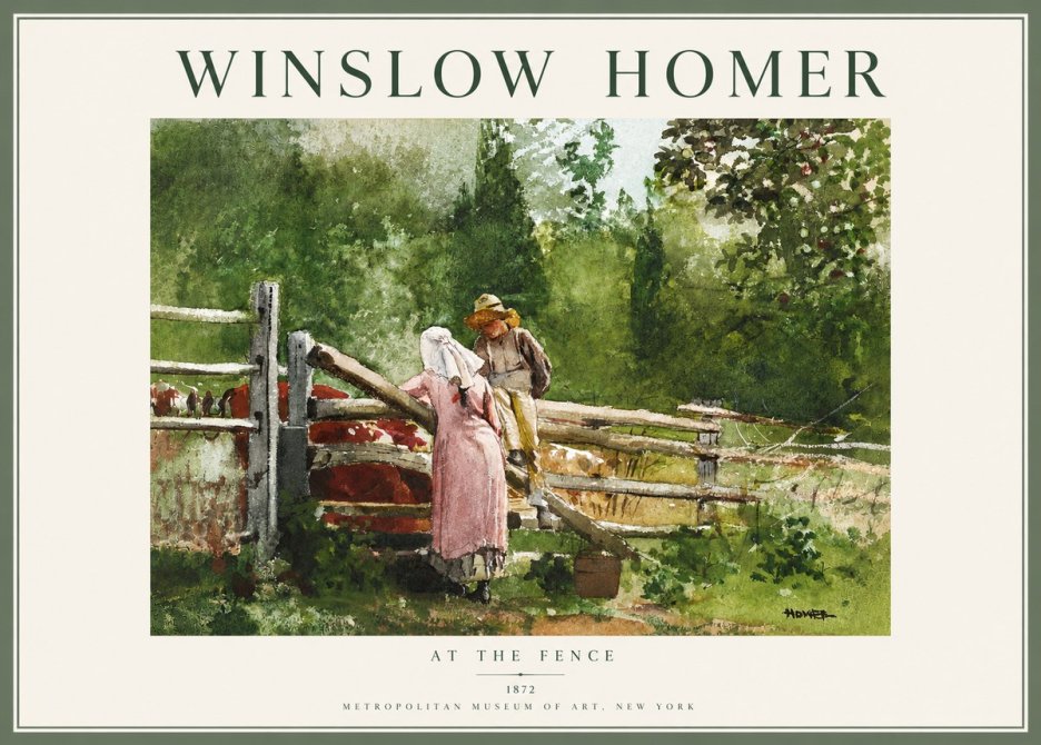 Winslow Homer At the Fence No3 - Affiche