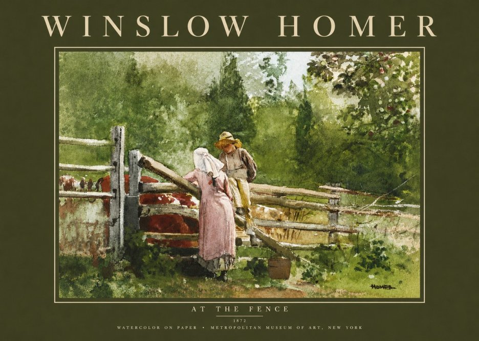Winslow Homer At the Fence No4 - Affiche