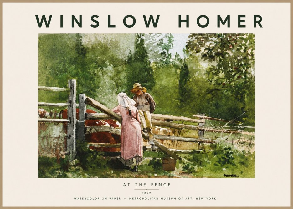 Winslow Homer At the Fence No5 - Affiche