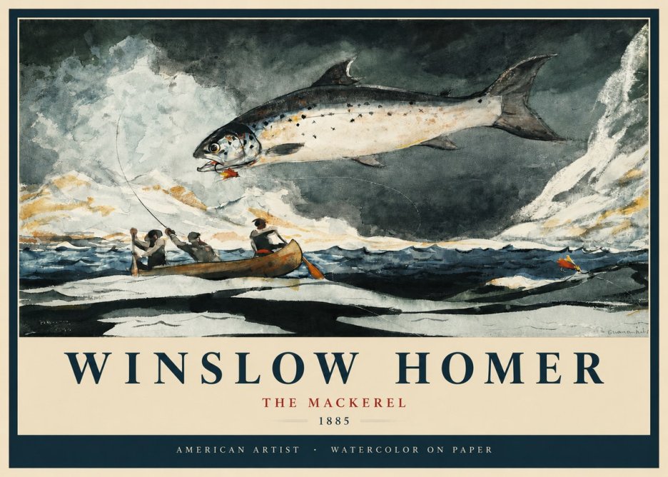 Winslow Homer The Mackerel No2 - Affiche