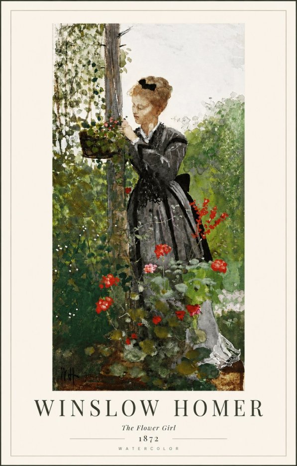Winslow Homer The Flower Girl No4 - Affiche