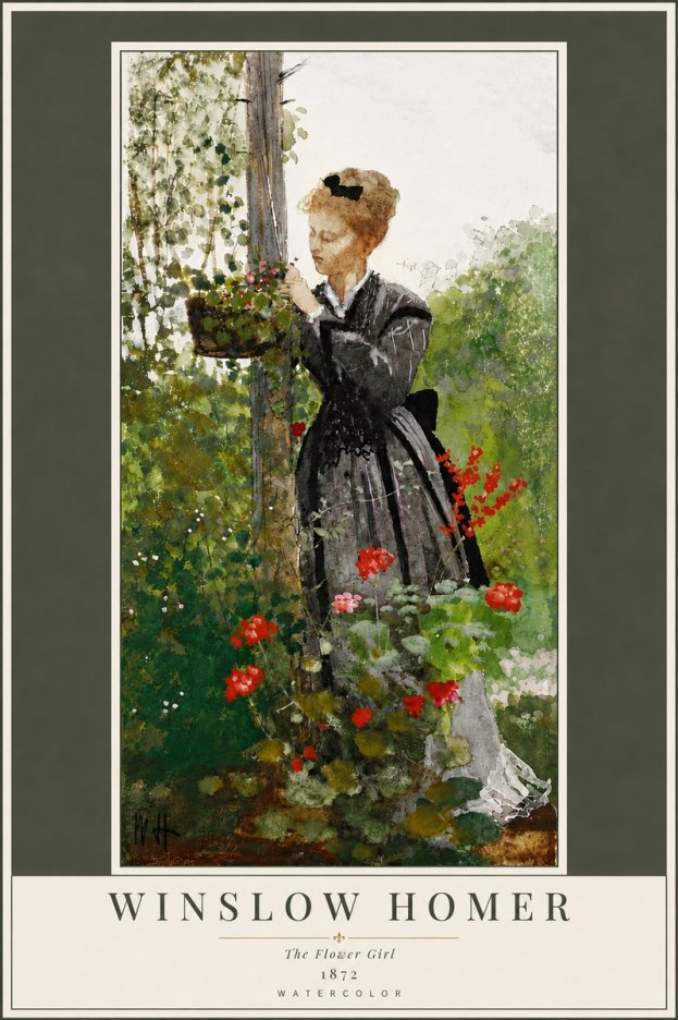 Winslow Homer The Flower Girl No6 - Affiche