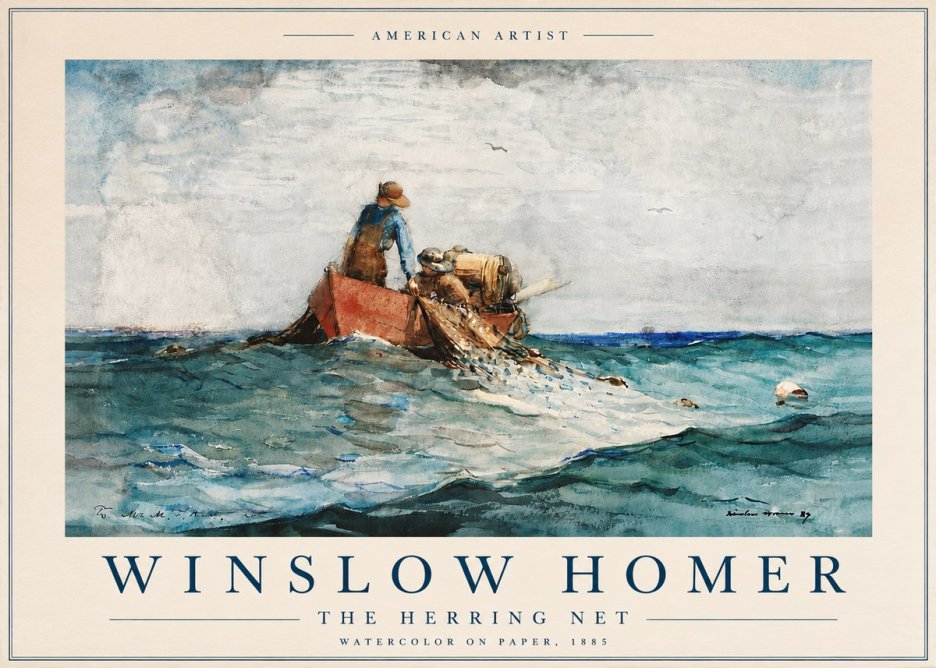 Winslow Homer The Herring Net II No4 - Affiche