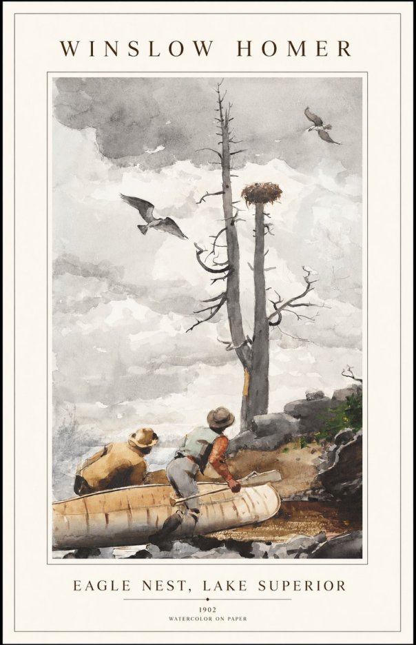 Winslow Homer Eagle Nest, Lake Superior No1 - Affiche