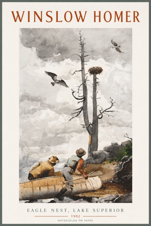 Winslow Homer Eagle Nest, Lake Superior No4 - Affiche