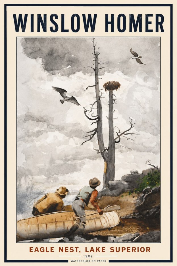 Winslow Homer Eagle Nest, Lake Superior No5 - Affiche