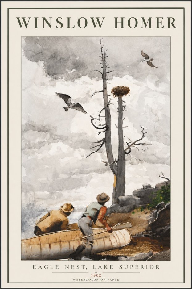 Winslow Homer Eagle Nest, Lake Superior No6 - Affiche
