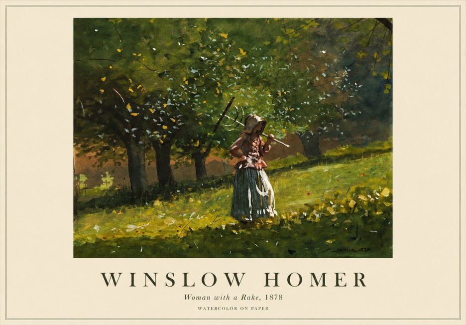Winslow Homer Woman with a Rake, 1878 No1 - Affiche