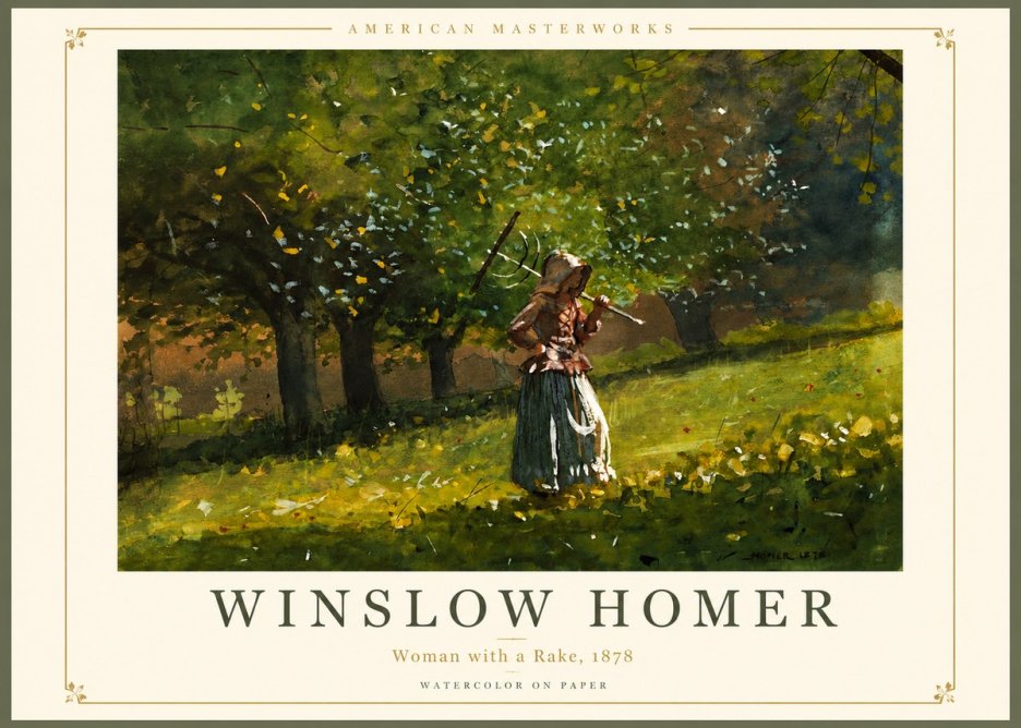 Winslow Homer Woman with a Rake, 1878 No2 - Affiche