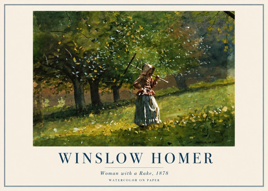 Winslow Homer Woman with a Rake, 1878 No3 - Affiche
