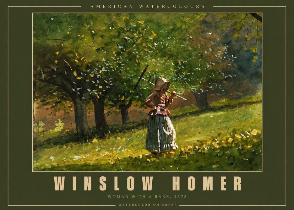 Winslow Homer Woman with a Rake, 1878 No4 - Affiche