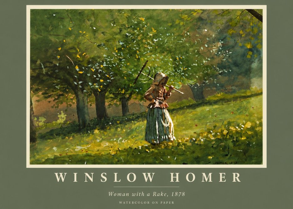 Winslow Homer Woman with a Rake, 1878 No5 - Affiche