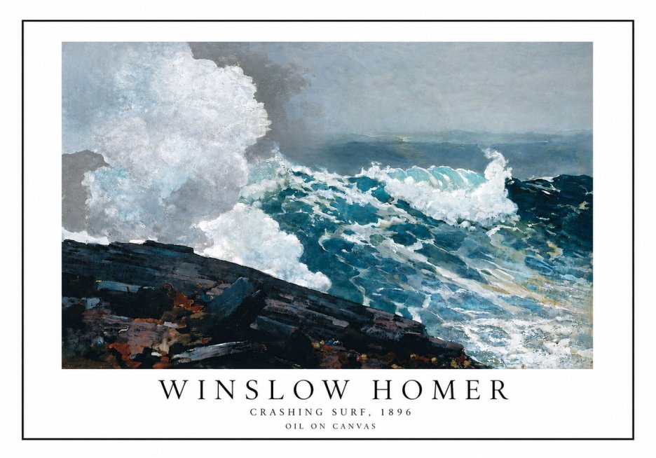 Winslow Homer Crashing Surf, 1896 No3 - Affiche