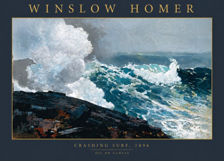 Winslow Homer Crashing Surf, 1896 No6 - Affiche