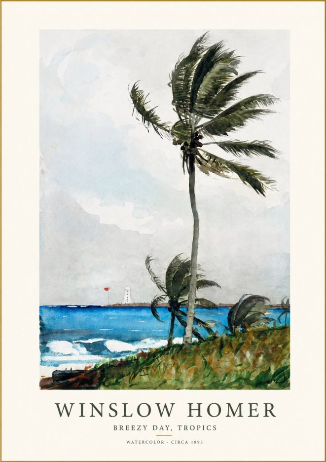 Winslow Homer Breezy Day, Tropics No1 - Affiche