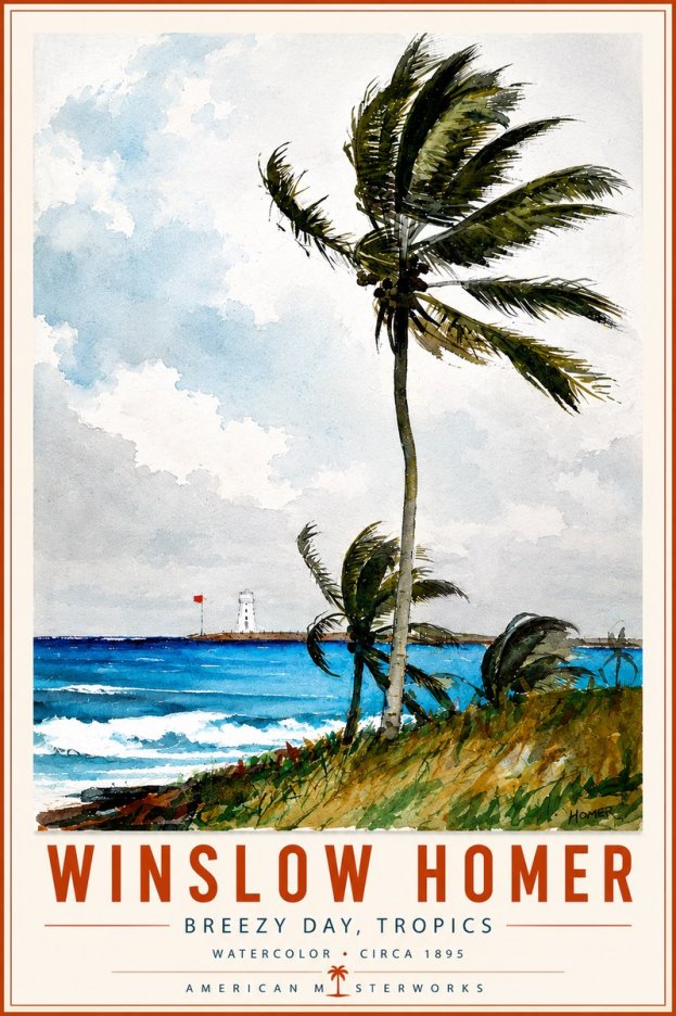 Winslow Homer Breezy Day, Tropics No6 - Affiche