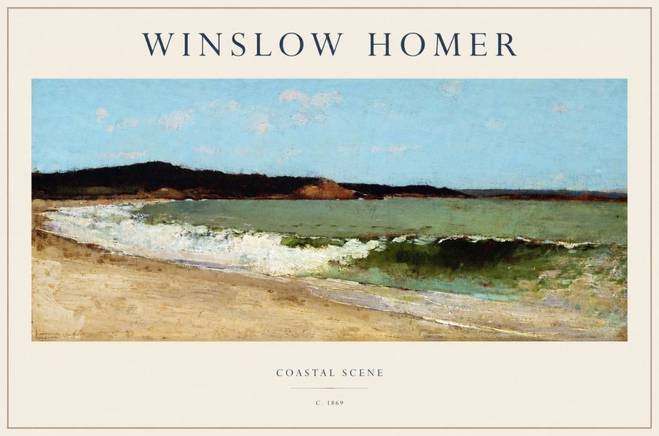 Winslow Homer Coastal Scene No1 - Affiche