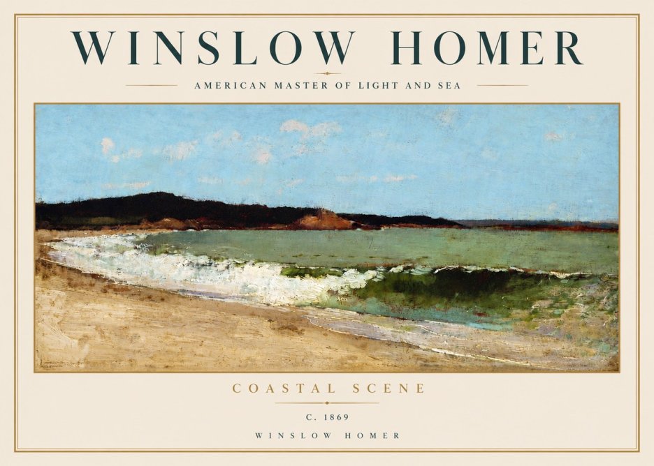 Winslow Homer Coastal Scene No4 - Affiche