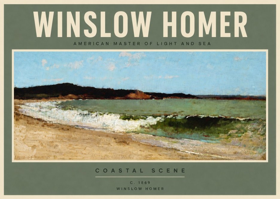 Winslow Homer Coastal Scene No5 - Affiche