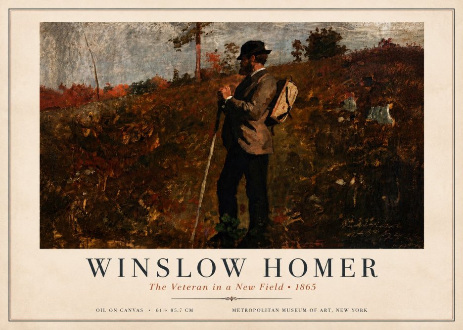 Winslow Homer The Veteran in a New Field No6 - Affiche