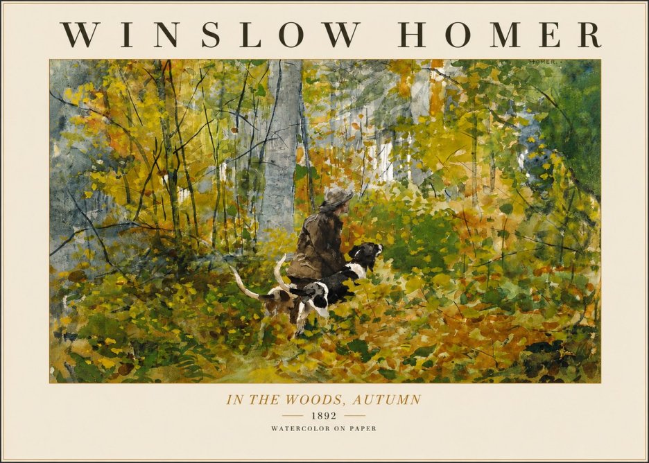 Winslow Homer In the Woods, Autumn No3 - Affiche