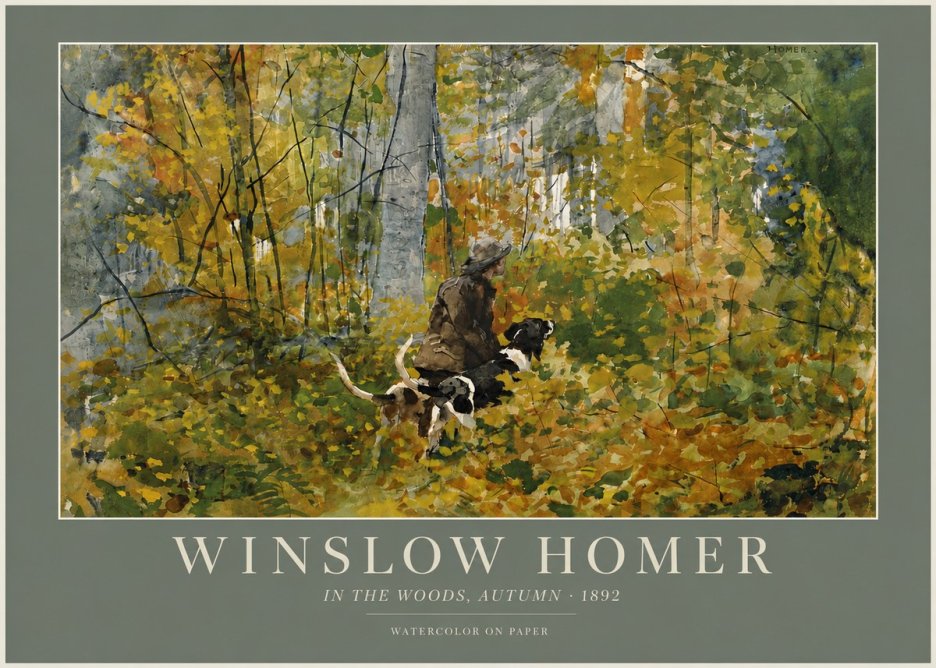 Winslow Homer In the Woods, Autumn No4 - Affiche