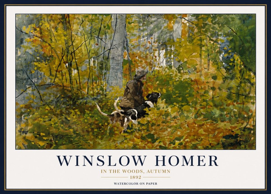 Winslow Homer In the Woods, Autumn No5 - Affiche