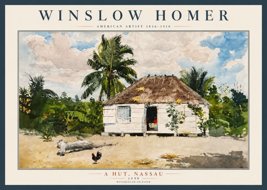 Winslow Homer A Hut, Nassau No5 - Affiche